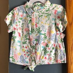 Flower button up shirt